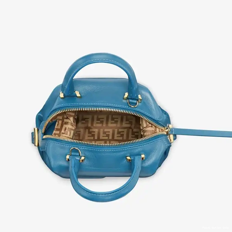 Cheap Cube Bag In Fendi Leather FF Mini Nappa Blue 0531